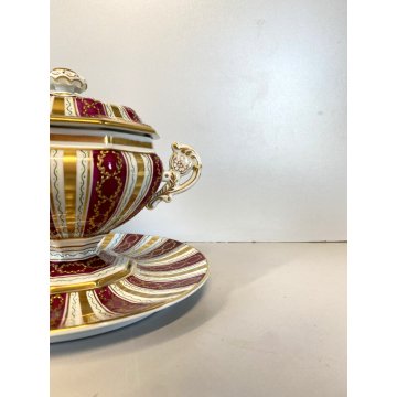 ZUPPIERA SUPPORTO COPERCHIO PORCELLANA Le Tallec PARIS hand painted FRANCE '900