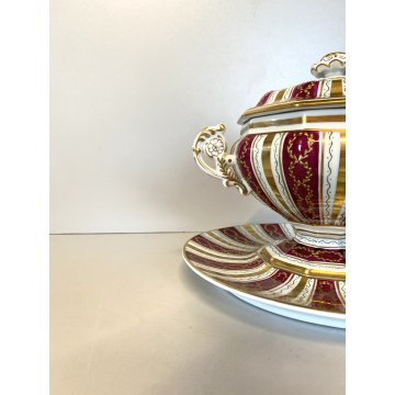 ZUPPIERA SUPPORTO COPERCHIO PORCELLANA Le Tallec PARIS hand painted FRANCE '900