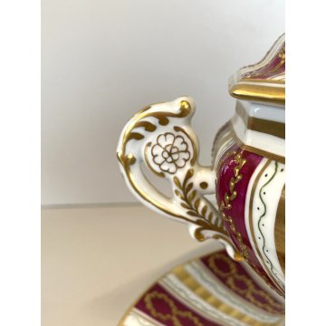 ZUPPIERA SUPPORTO COPERCHIO PORCELLANA Le Tallec PARIS hand painted FRANCE '900