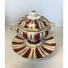 ZUPPIERA SUPPORTO COPERCHIO PORCELLANA Le Tallec PARIS hand painted FRANCE '900