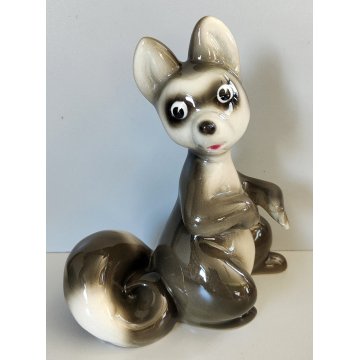 CERAMICA Zaccagnini FIGURA PROCIONE epoca 900 FIGURA ANIMALE serie WALT DISNEY