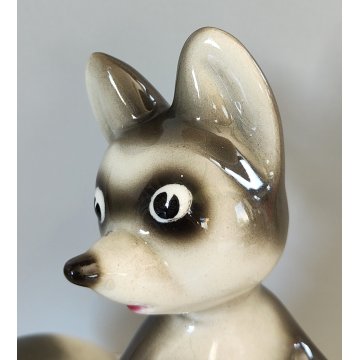 CERAMICA Zaccagnini FIGURA PROCIONE epoca 900 FIGURA ANIMALE serie WALT DISNEY