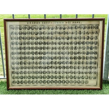 ANTICA STAMPA INCISIONE G. M. Tagliaferri QUADRO CRONOLOGICO DEI PAPI Ritratto