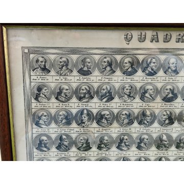 ANTICA STAMPA INCISIONE G. M. Tagliaferri QUADRO CRONOLOGICO DEI PAPI Ritratto