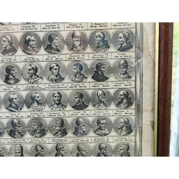 ANTICA STAMPA INCISIONE G. M. Tagliaferri QUADRO CRONOLOGICO DEI PAPI Ritratto