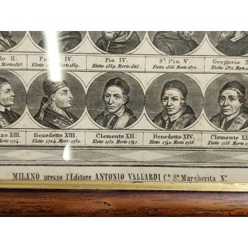 ANTICA STAMPA INCISIONE G. M. Tagliaferri QUADRO CRONOLOGICO DEI PAPI Ritratto