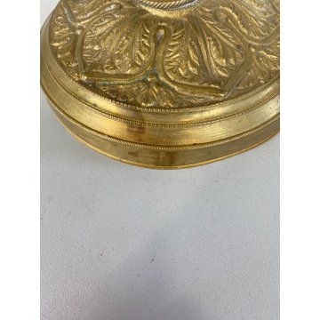 ANTICA COPPIA CANDELIERE VINTAGE VETRO OTTONE BRASS GLASS 26,5 cm/h  DECO' '900