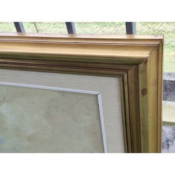 GRANDE QUADRO DIPINTO OLIO TAVOLA Bruno Livori PAESAGGIO CAMPAGNA Cacciatore dog