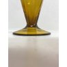 VASO VETRO Murano STILE Vittorio Zecchin AMBRA COSTOLATO BOCCA ONDULATA 24cm/h