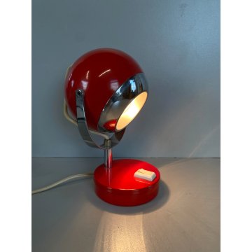 LAMPADA TAVALO ABATJOUR VINTAGE METALLO ROSSO ORIENTABILE DESIGN Reggiani '70s