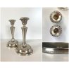 COPPIA CANDELIERE PORTACANDELE VINTAGE 18 cm/h SILVER PLATED MADE in ENGLAND '50