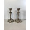 COPPIA CANDELIERE PORTACANDELE VINTAGE 18 cm/h SILVER PLATED MADE in ENGLAND '50