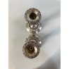 COPPIA CANDELIERE PORTACANDELE VINTAGE 18 cm/h SILVER PLATED MADE in ENGLAND '50
