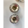COPPIA CANDELIERE PORTACANDELE VINTAGE 18 cm/h SILVER PLATED MADE in ENGLAND '50