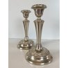 COPPIA CANDELIERE PORTACANDELE VINTAGE 18 cm/h SILVER PLATED MADE in ENGLAND '50