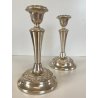COPPIA CANDELIERE PORTACANDELE VINTAGE 18 cm/h SILVER PLATED MADE in ENGLAND '50