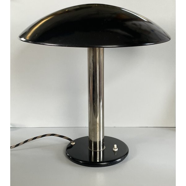 LAMPADA VINTAGE NERA METALLO CROMATO BAUHAUS ANNI 30 MINIMALISTA DESIGN LAMP