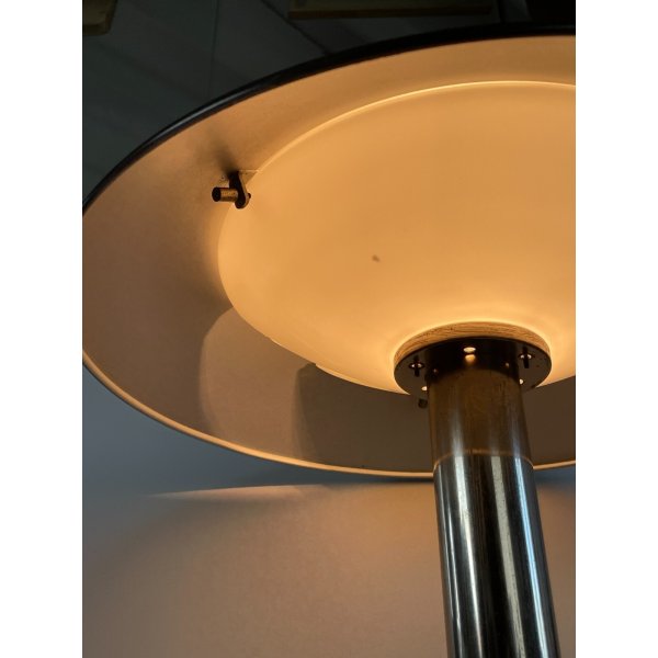 LAMPADA VINTAGE NERA METALLO CROMATO BAUHAUS ANNI 30 MINIMALISTA DESIGN LAMP