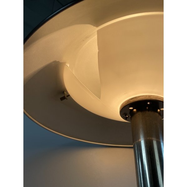 LAMPADA VINTAGE NERA METALLO CROMATO BAUHAUS ANNI 30 MINIMALISTA DESIGN LAMP
