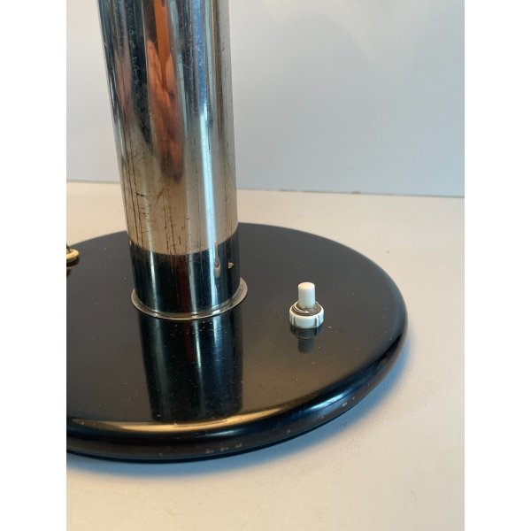 LAMPADA VINTAGE NERA METALLO CROMATO BAUHAUS ANNI 30 MINIMALISTA DESIGN LAMP
