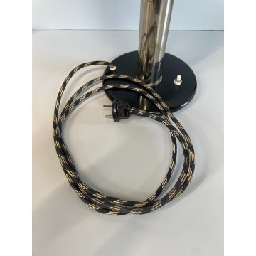 LAMPADA VINTAGE NERA METALLO CROMATO BAUHAUS ANNI 30 MINIMALISTA DESIGN LAMP