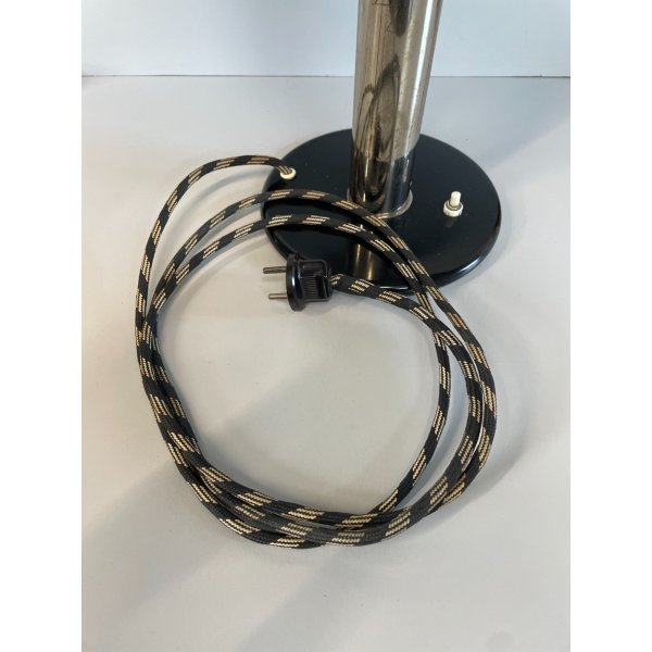 LAMPADA VINTAGE NERA METALLO CROMATO BAUHAUS ANNI 30 MINIMALISTA DESIGN LAMP