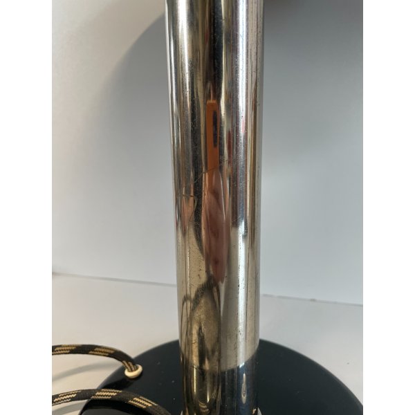 LAMPADA VINTAGE NERA METALLO CROMATO BAUHAUS ANNI 30 MINIMALISTA DESIGN LAMP
