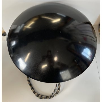 LAMPADA VINTAGE NERA METALLO CROMATO BAUHAUS ANNI 30 MINIMALISTA DESIGN LAMP