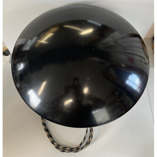 LAMPADA VINTAGE NERA METALLO CROMATO BAUHAUS ANNI 30 MINIMALISTA DESIGN LAMP