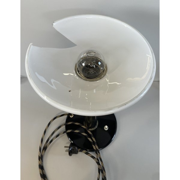 LAMPADA VINTAGE NERA METALLO CROMATO BAUHAUS ANNI 30 MINIMALISTA DESIGN LAMP