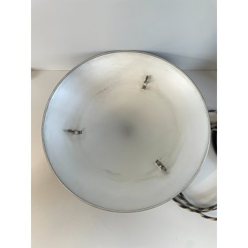LAMPADA VINTAGE NERA METALLO CROMATO BAUHAUS ANNI 30 MINIMALISTA DESIGN LAMP
