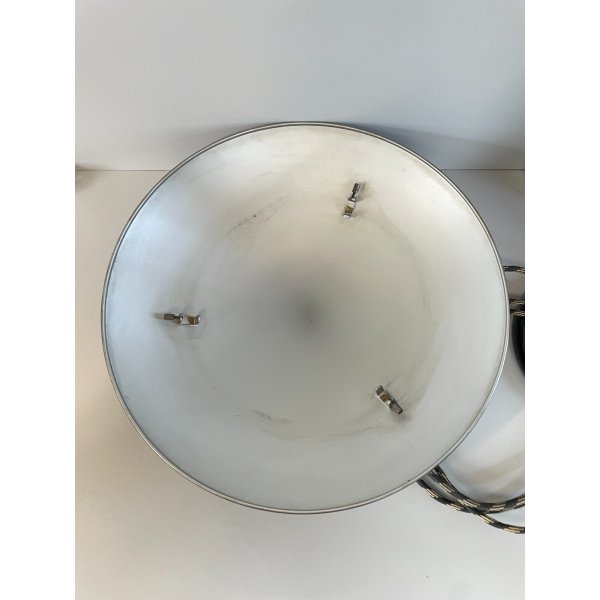 LAMPADA VINTAGE NERA METALLO CROMATO BAUHAUS ANNI 30 MINIMALISTA DESIGN LAMP