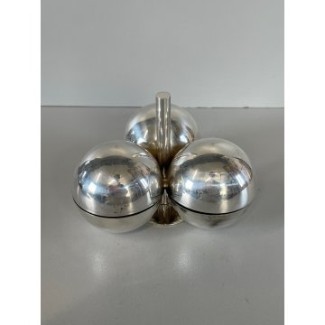 POSACENERE SVUOTATASCHE LINO SABATTINI METALLO ARGENTATO SFERE DESIGN VINTAGE