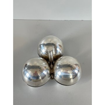 POSACENERE SVUOTATASCHE LINO SABATTINI METALLO ARGENTATO SFERE DESIGN VINTAGE