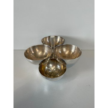 POSACENERE SVUOTATASCHE LINO SABATTINI METALLO ARGENTATO SFERE DESIGN VINTAGE