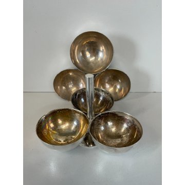 POSACENERE SVUOTATASCHE LINO SABATTINI METALLO ARGENTATO SFERE DESIGN VINTAGE