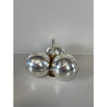 POSACENERE SVUOTATASCHE LINO SABATTINI METALLO ARGENTATO SFERE DESIGN VINTAGE
