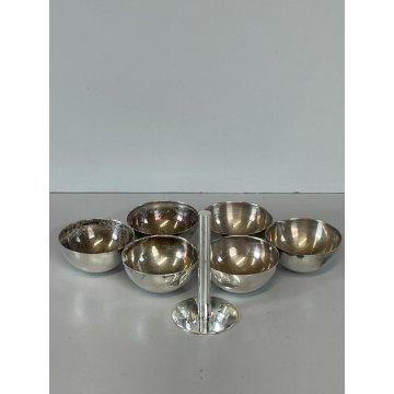 POSACENERE SVUOTATASCHE LINO SABATTINI METALLO ARGENTATO SFERE DESIGN VINTAGE