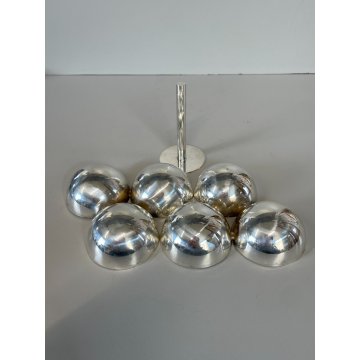 POSACENERE SVUOTATASCHE LINO SABATTINI METALLO ARGENTATO SFERE DESIGN VINTAGE