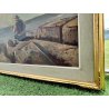 QUADRO DIPINTO OLIO TAVOLA Bruno Livori PAESAGGIO MARE pescatore PONTILE ALBA