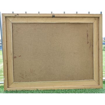 QUADRO DIPINTO OLIO TAVOLA Bruno Livori PAESAGGIO MARE pescatore PONTILE ALBA
