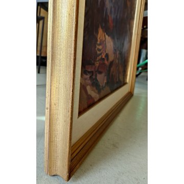 QUADRO DIPINTO OLIO TELA Carlo Monti PAESAGGIO ROCCA Lago Maggiore ARONA alpi