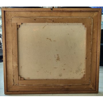 QUADRO DIPINTO OLIO TELA Carlo Monti PAESAGGIO ROCCA Lago Maggiore ARONA alpi