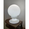 GRANDE RARA LAMPADA DA TAVOLO VETRO OPALINO FONTANA ARTE MAX INGRAND SFERA 1970