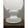 GRANDE RARA LAMPADA DA TAVOLO VETRO OPALINO FONTANA ARTE MAX INGRAND SFERA 1970