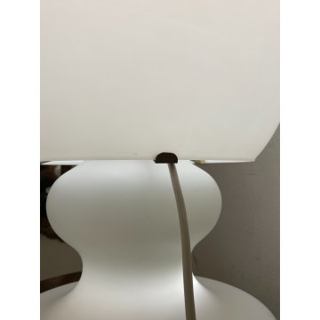 GRANDE RARA LAMPADA DA TAVOLO VETRO OPALINO FONTANA ARTE MAX INGRAND SFERA 1970