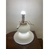 GRANDE RARA LAMPADA DA TAVOLO VETRO OPALINO FONTANA ARTE MAX INGRAND SFERA 1970