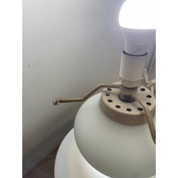 GRANDE RARA LAMPADA DA TAVOLO VETRO OPALINO FONTANA ARTE MAX INGRAND SFERA 1970