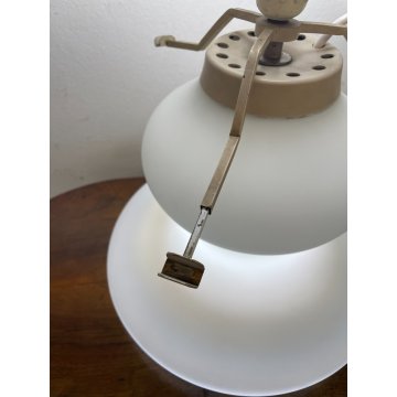 GRANDE RARA LAMPADA DA TAVOLO VETRO OPALINO FONTANA ARTE MAX INGRAND SFERA 1970