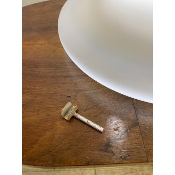 GRANDE RARA LAMPADA DA TAVOLO VETRO OPALINO FONTANA ARTE MAX INGRAND SFERA 1970